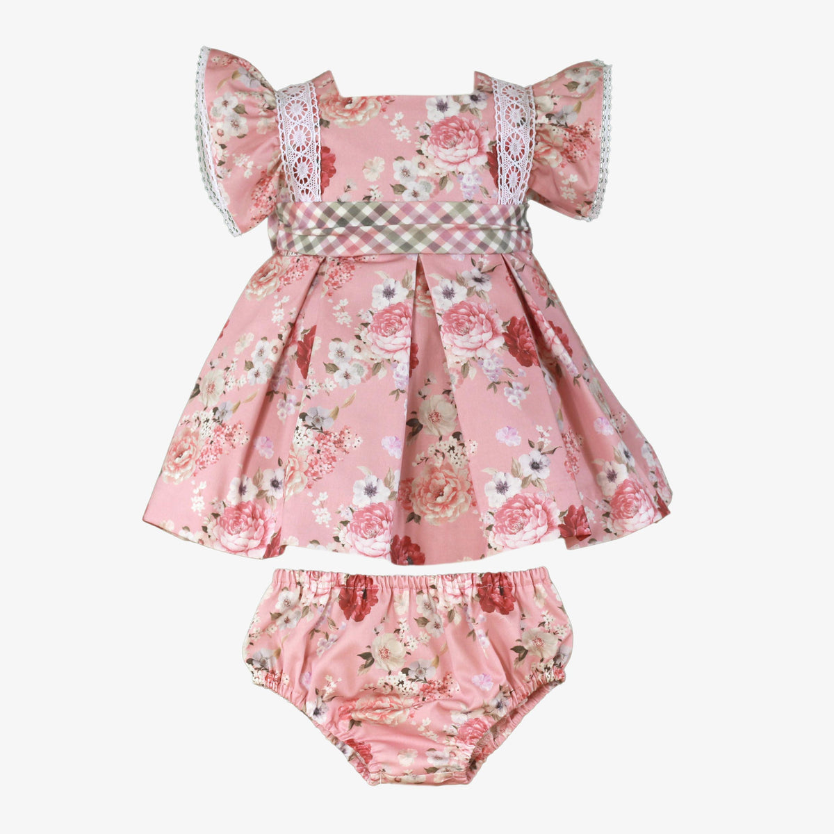 VESTIDO BEBE NIÑA ESTAMPADO ROSA OSCURO