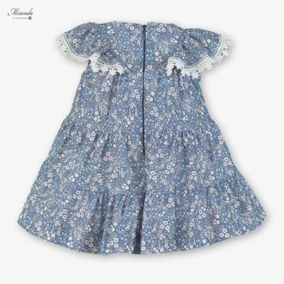 VESTIDO BEBE AZUL FLORECITAS - Menta Moda Infantil