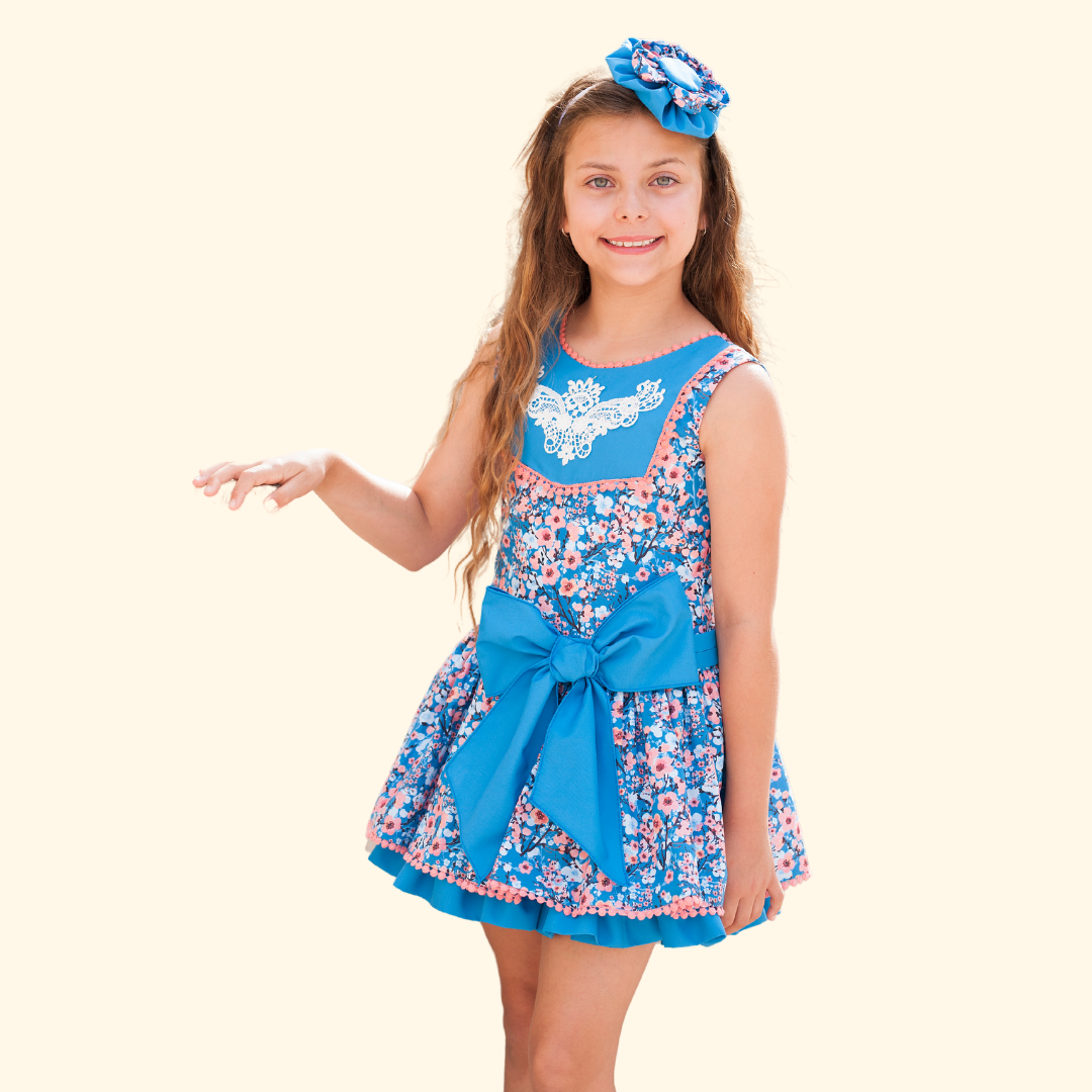 VESTIDO TALLE BAJO AZUL CORAL