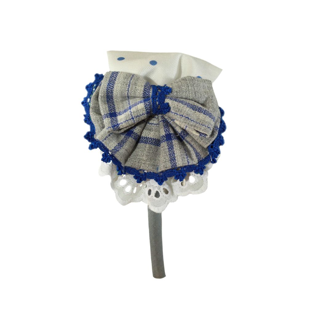 DIADEMA GRIS MARINO CUADROS