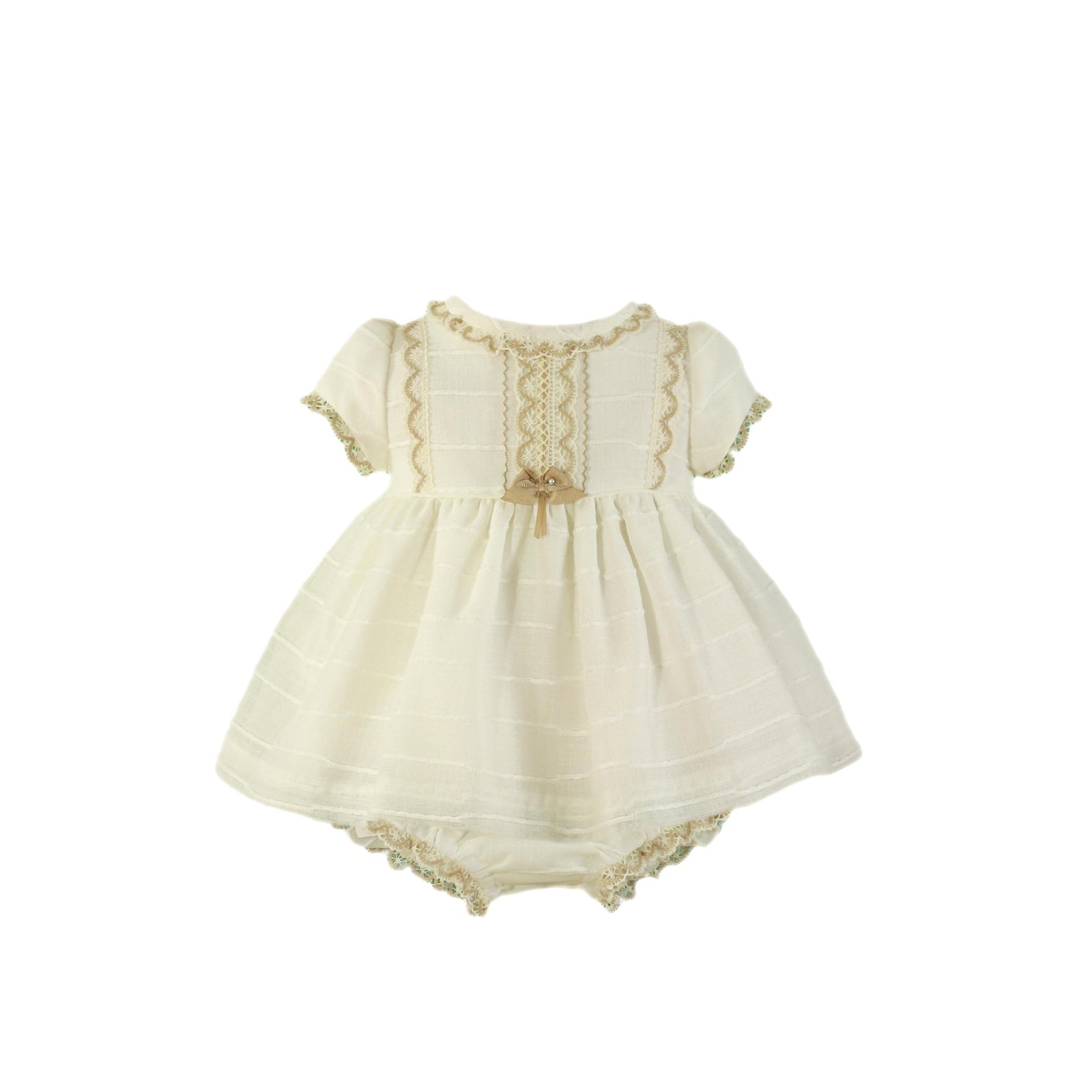 VESTIDO CON BRAGUITA PARA BEBÉ COLOR BEIGE