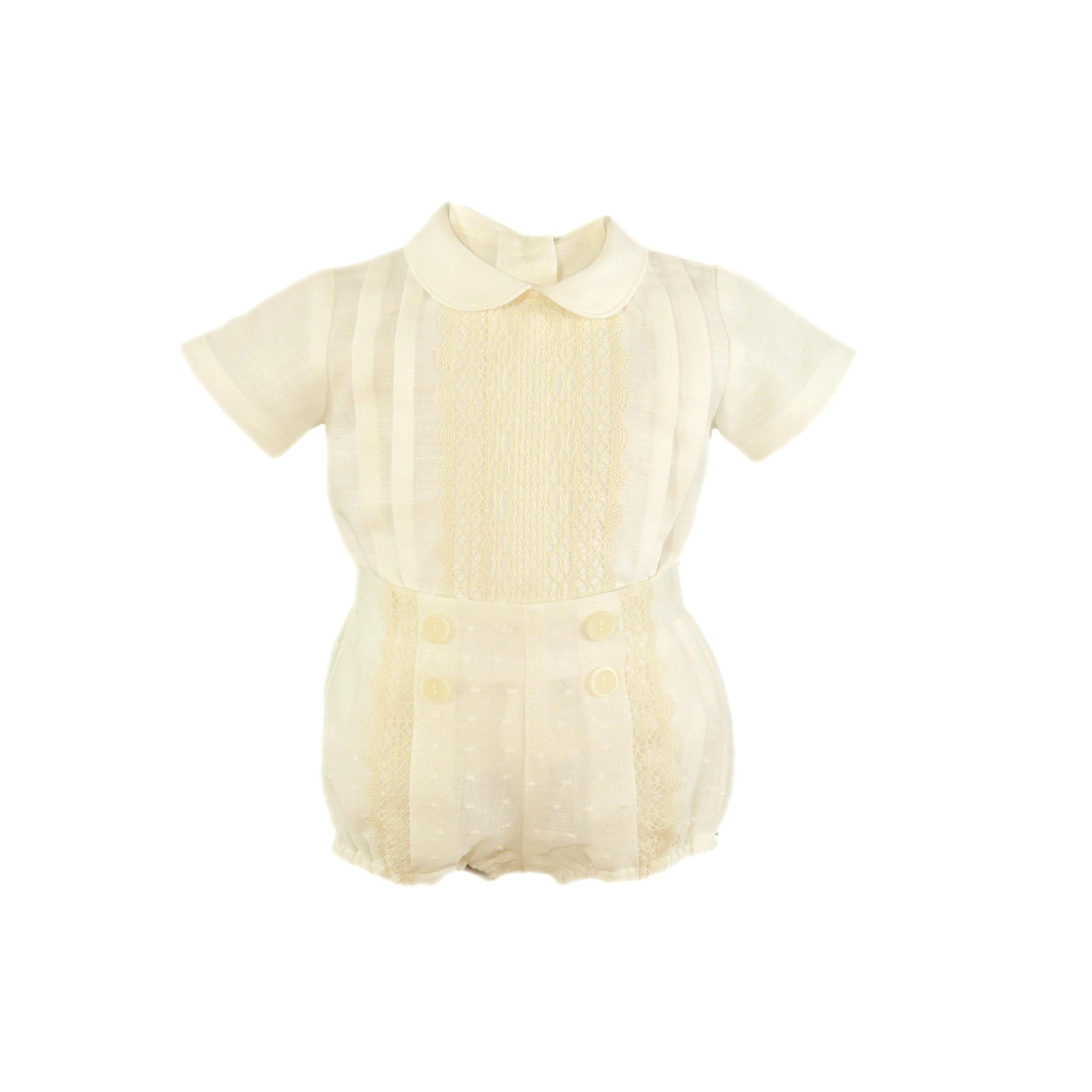 CAMISA MANGA CORTA CON BERMUDA COLOR BEIGE PARA BEBÉ