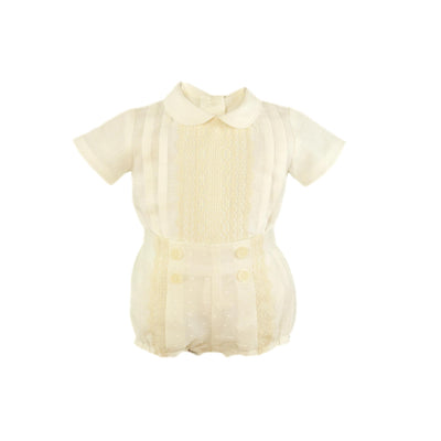 CAMISA MANGA CORTA CON BERMUDA COLOR BEIGE PARA BEBÉ