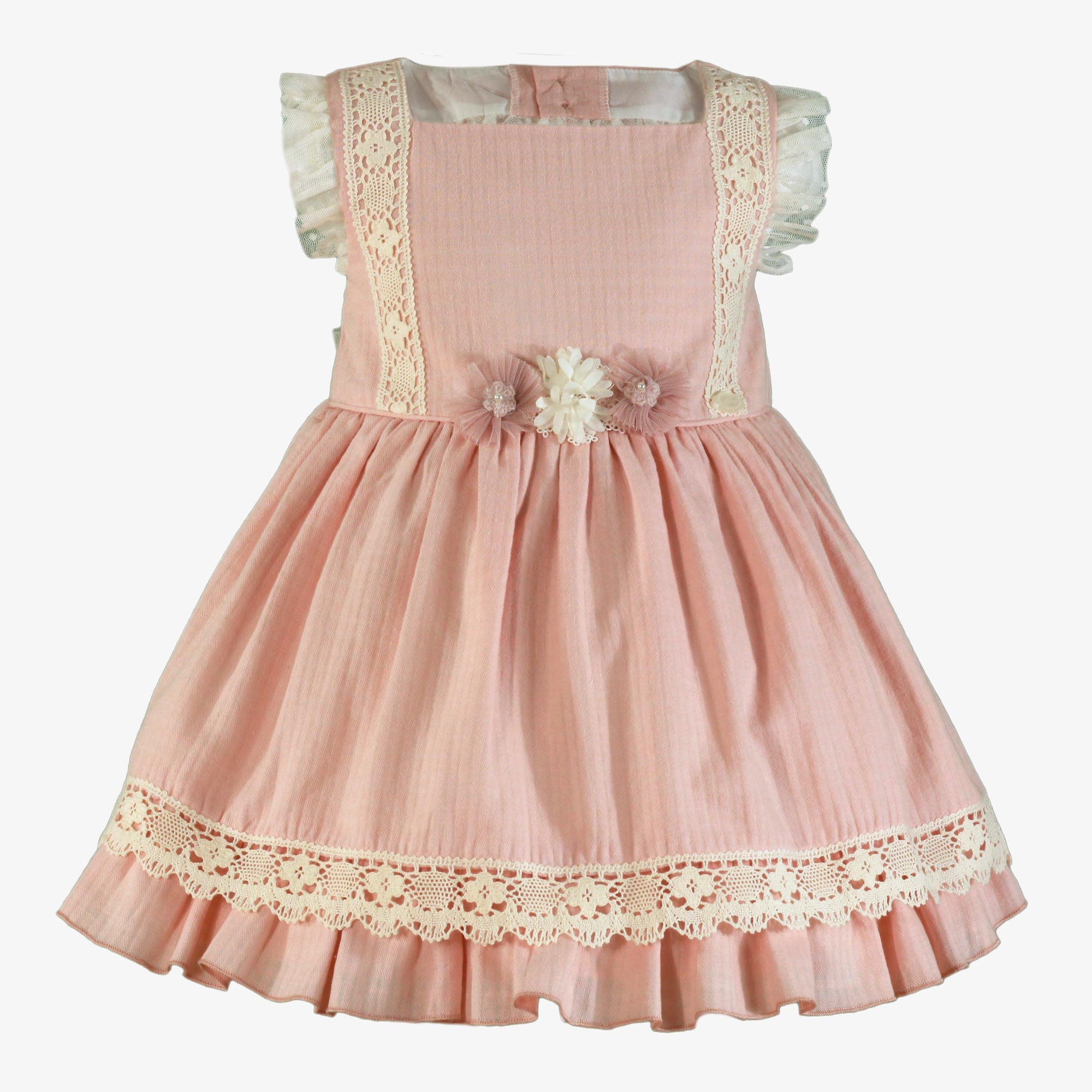 VESTIDO INFANTIL CEREMONIA ROSA PALO
