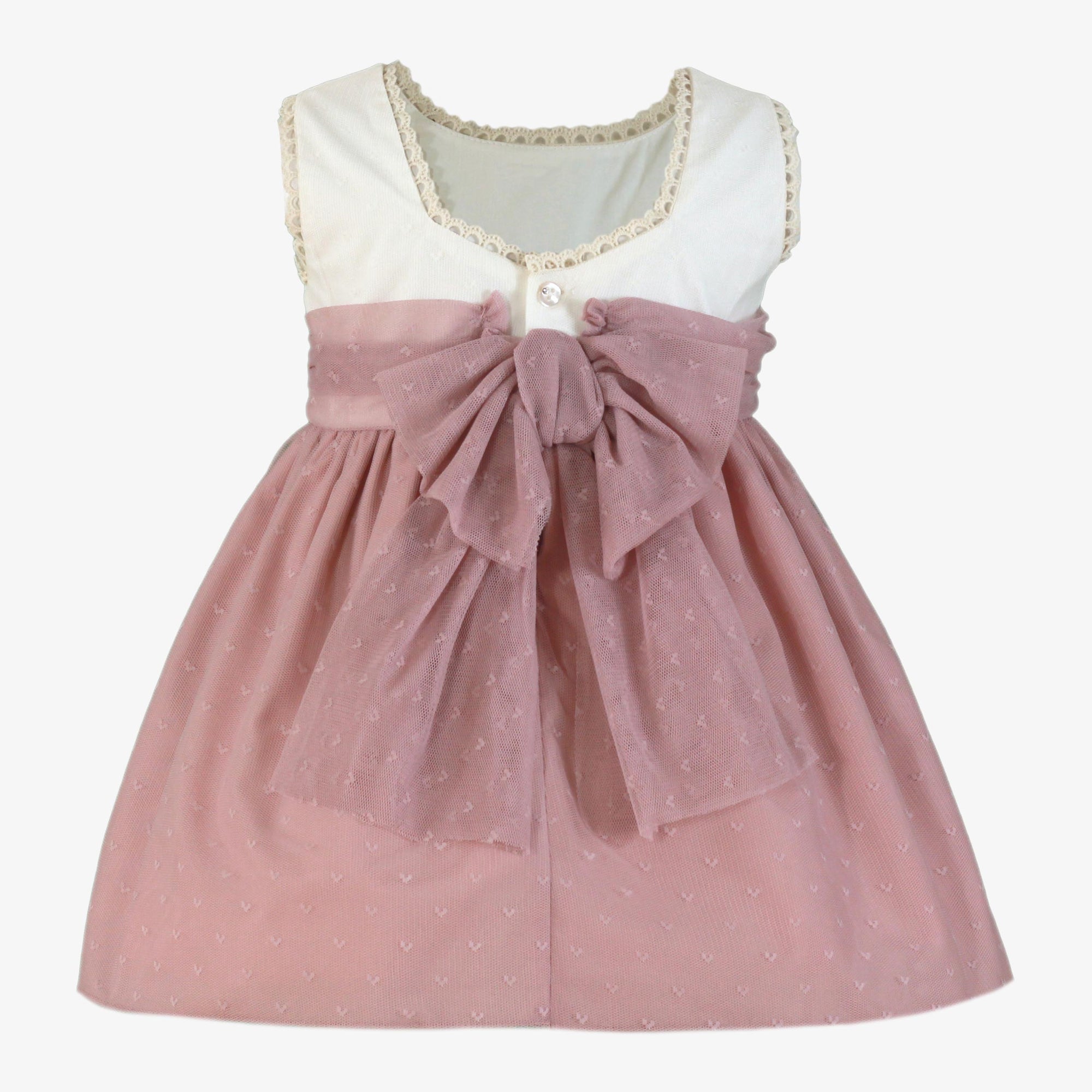 VESTIDO INFANTIL CEREMONIA PALO DE ROSA