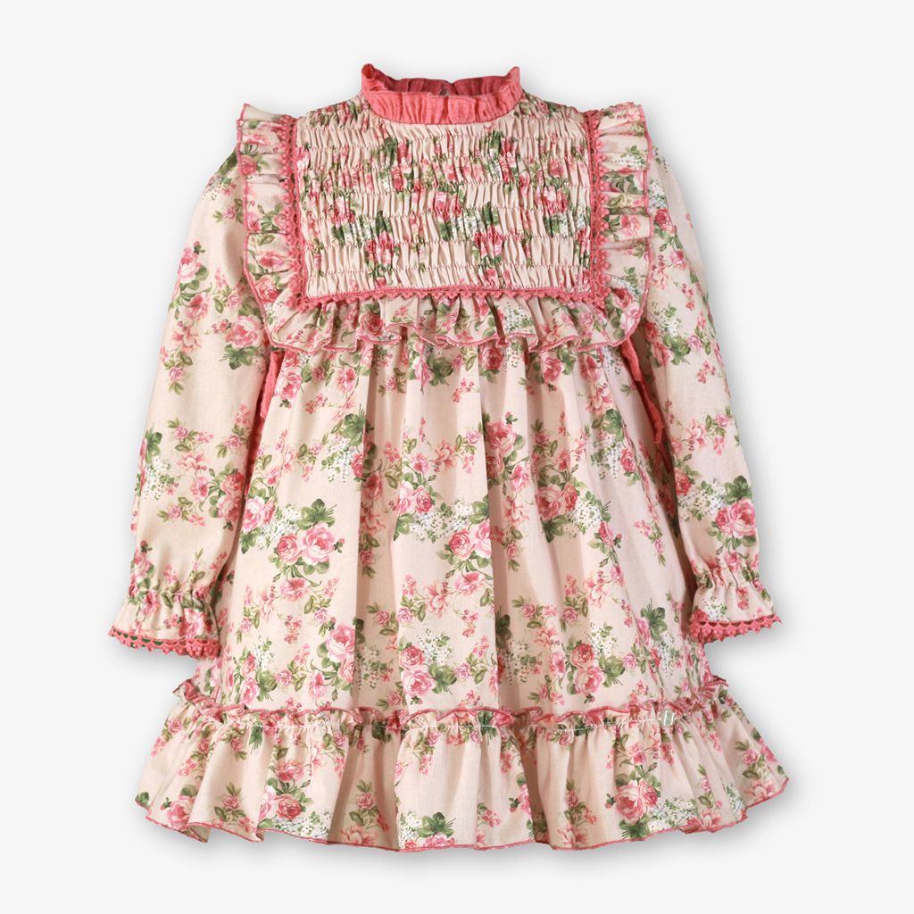 VESTIDO INFANTIL ESTAMPADO ROSAS - Menta Moda Infantil