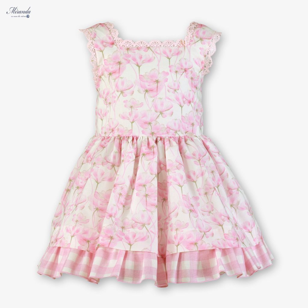 VESTIDO INFANTIL FLORES ROSAS - Menta Moda Infantil