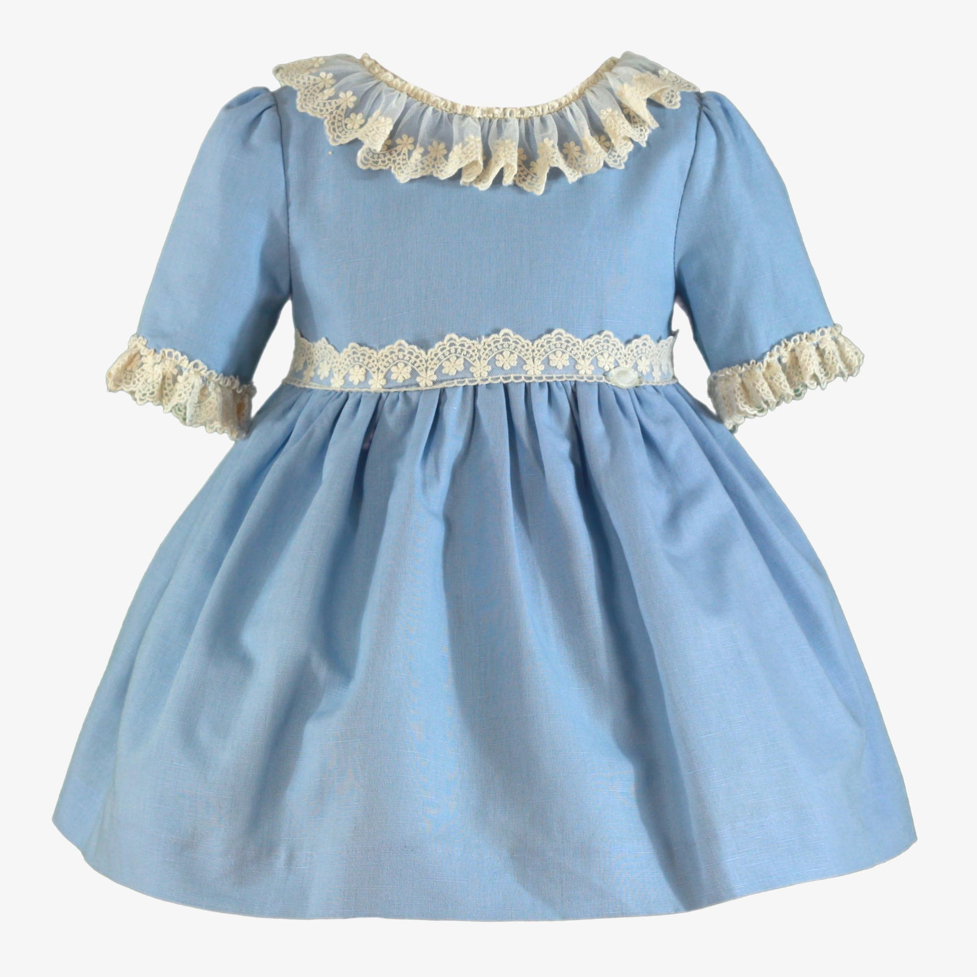 VESTIDO INFANTIL CEREMONIA CELESTE