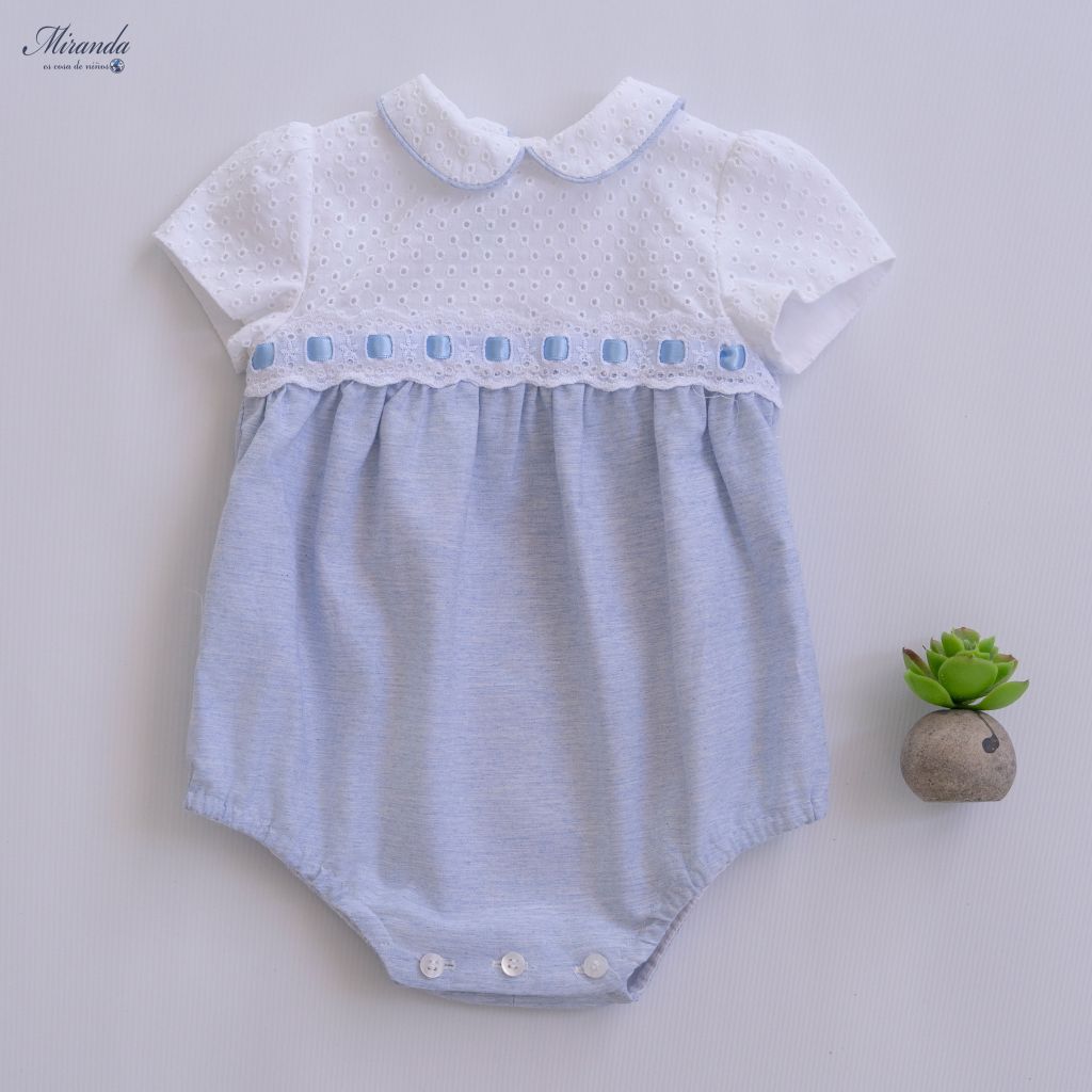PELELE BEBE NIÑO CELESTE Y BLANCO - Menta Moda Infantil