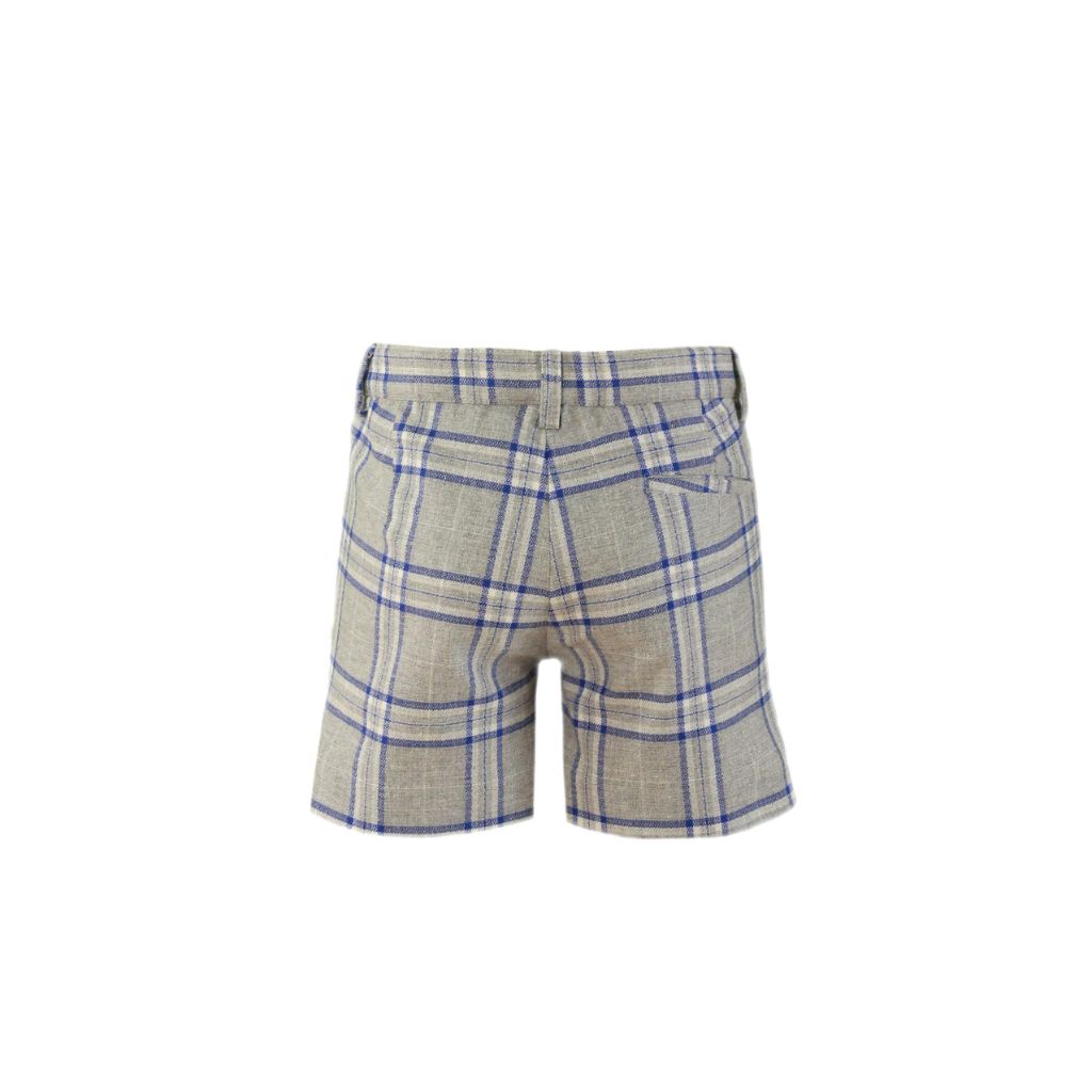 BERMUDA NIÑO CUADROS GRIS