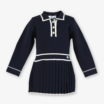 VESTIDO INFANTIL PUNTO AZUL MARINO - Menta Moda Infantil