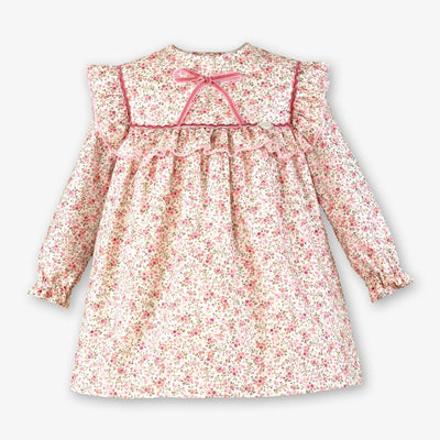 VESTIDO INFANTIL ESTAMPADO FLORES ROSA - Menta Moda Infantil