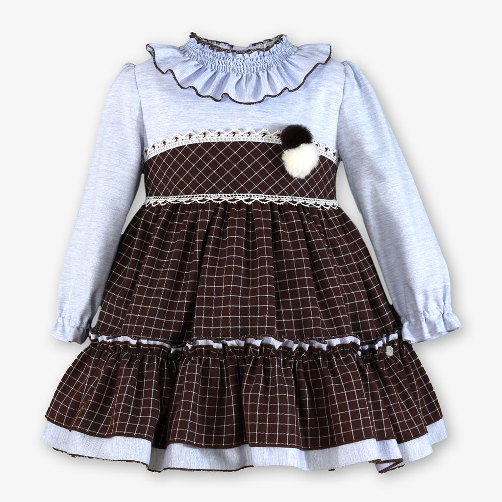 VESTIDO INFANTIL CAFE CELESTE - Menta Moda Infantil