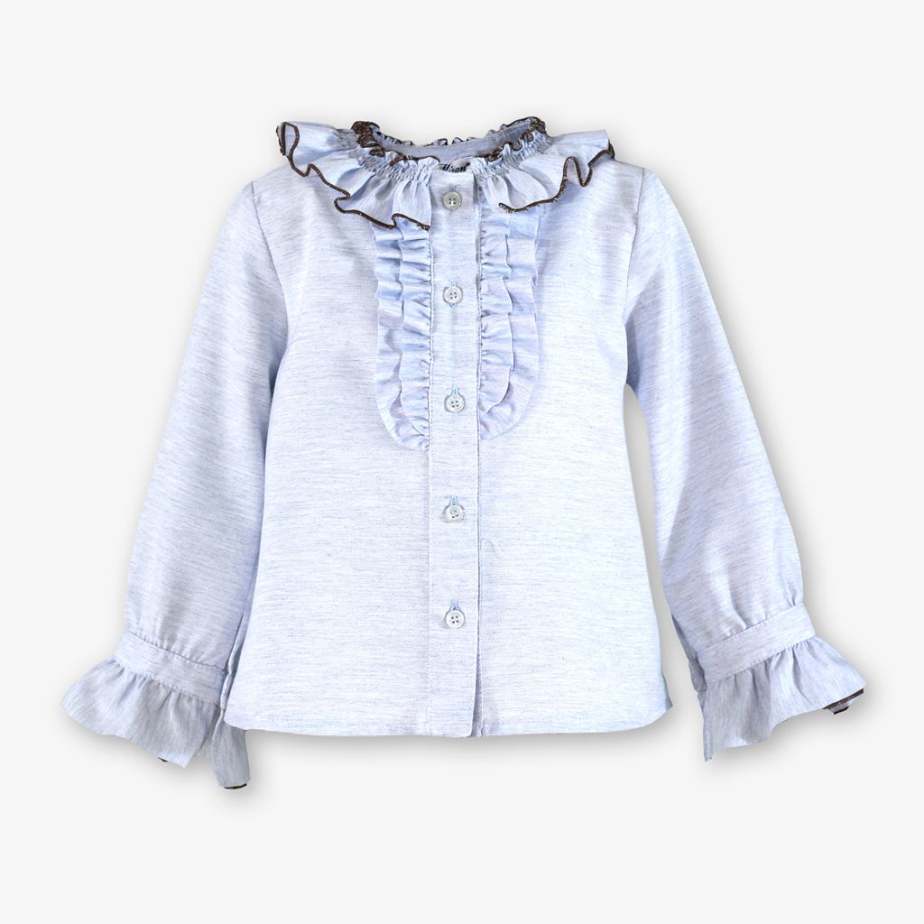 CONJUNTO NINA CAFE Y CELESTE - Menta Moda Infantil