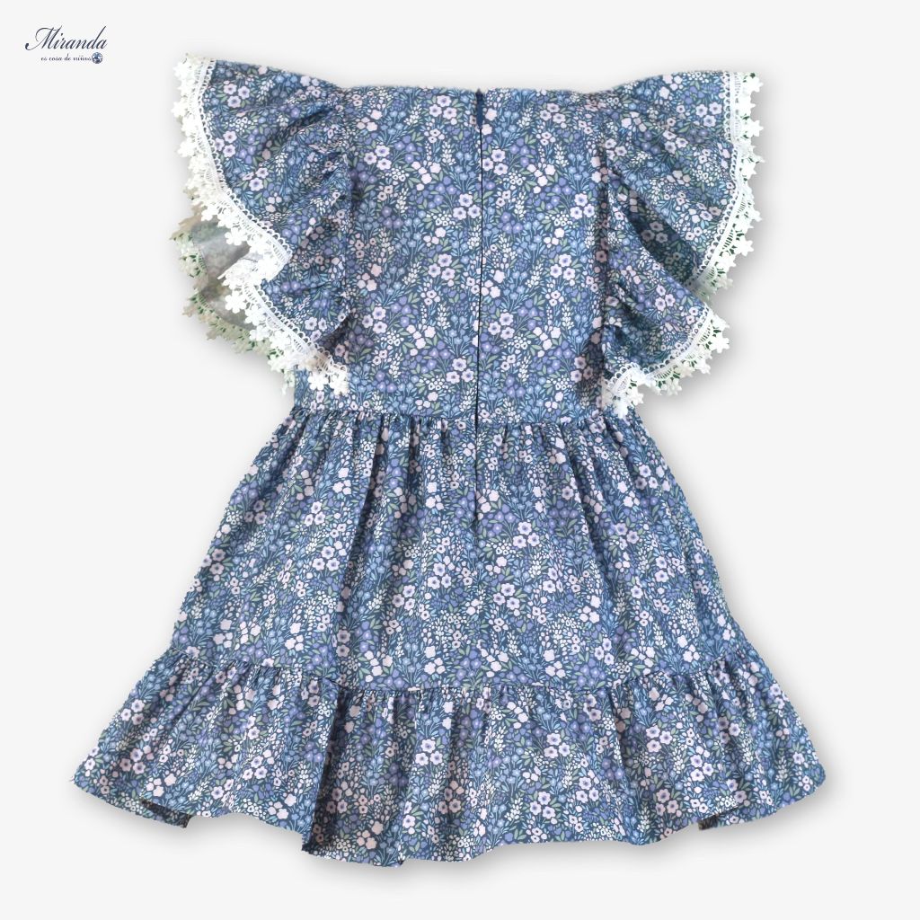 VESTIDO INFANTIL MARINO FLORECITAS - Menta Moda Infantil