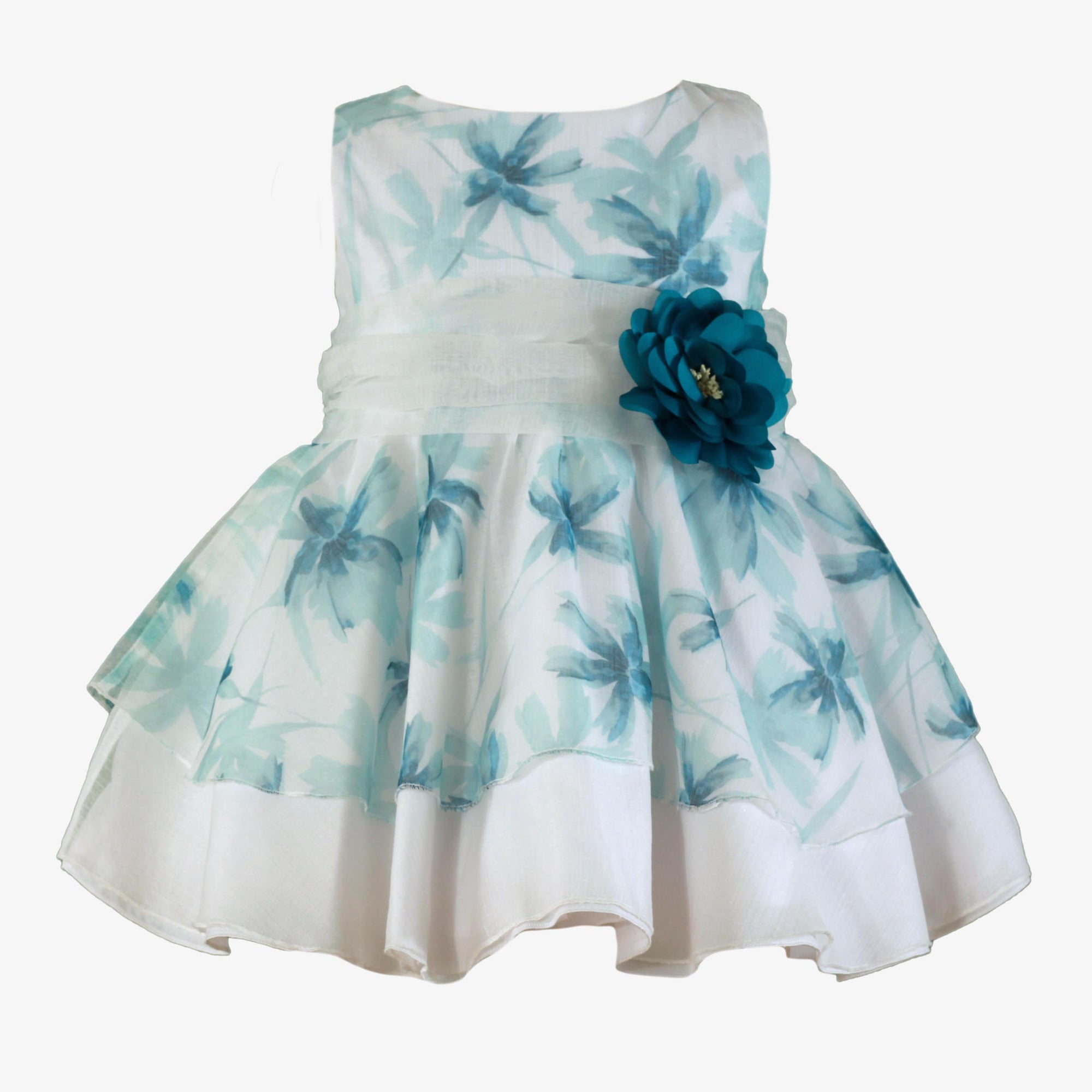 VESTIDO CEREMONIA AZUL VERDOSO