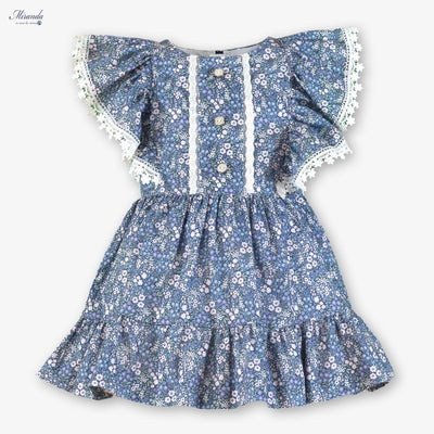 VESTIDO INFANTIL MARINO FLORECITAS - Menta Moda Infantil