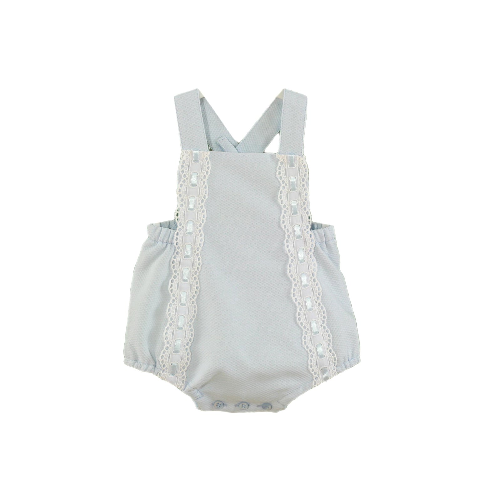 RANITA PARA BEBÉ COLOR CELESTE CON DETALLE DE ENCAJE