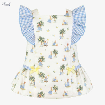 VESTIDO BRAGUITA BEBE AZUL CONEJITOS - Menta Moda Infantil