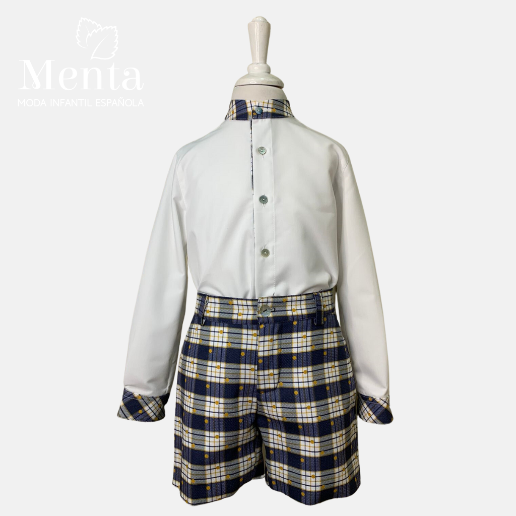 CONJUNTO TIRILLA CUADROS OCRE