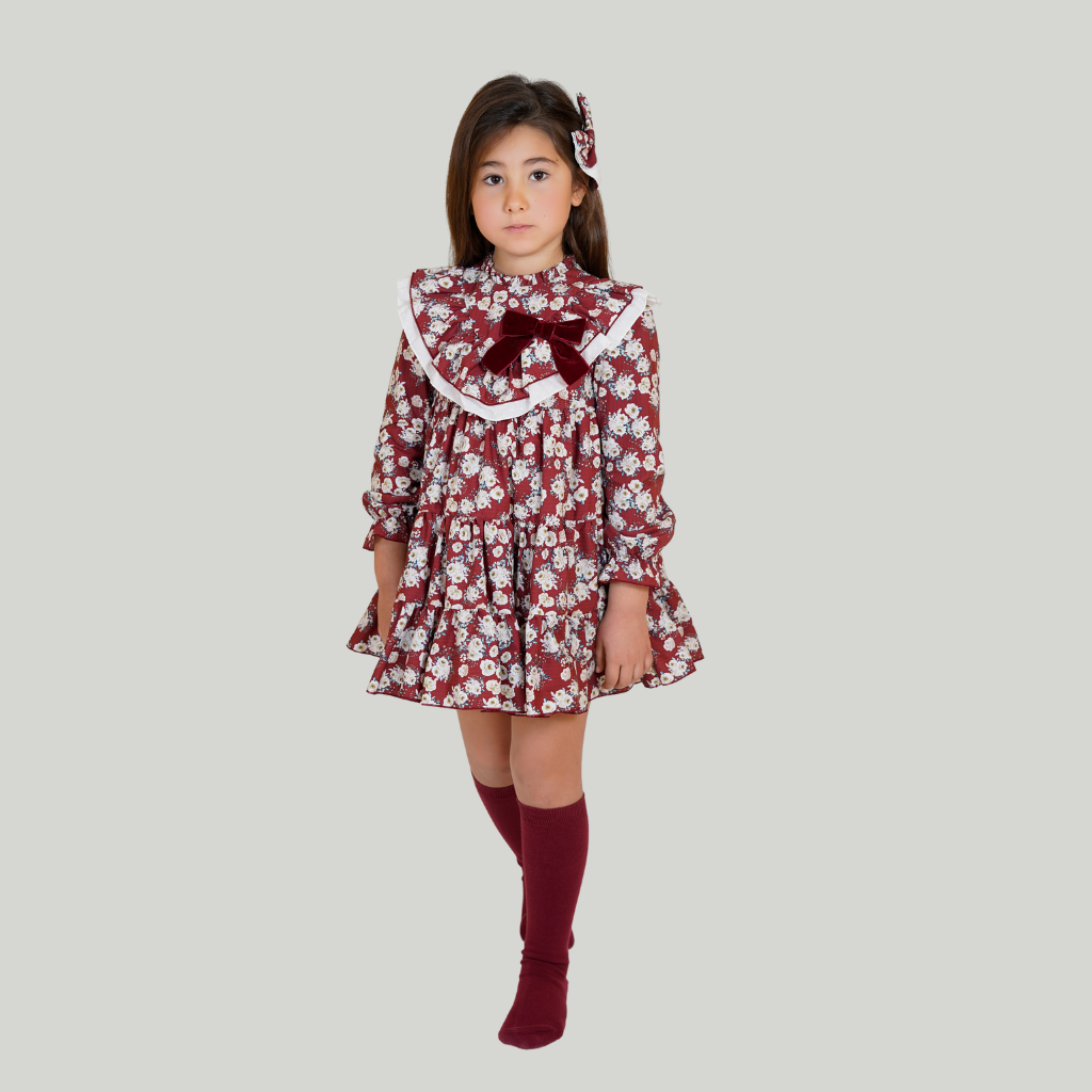 VESTIDO VINO DE FLORES PARA NIÑA