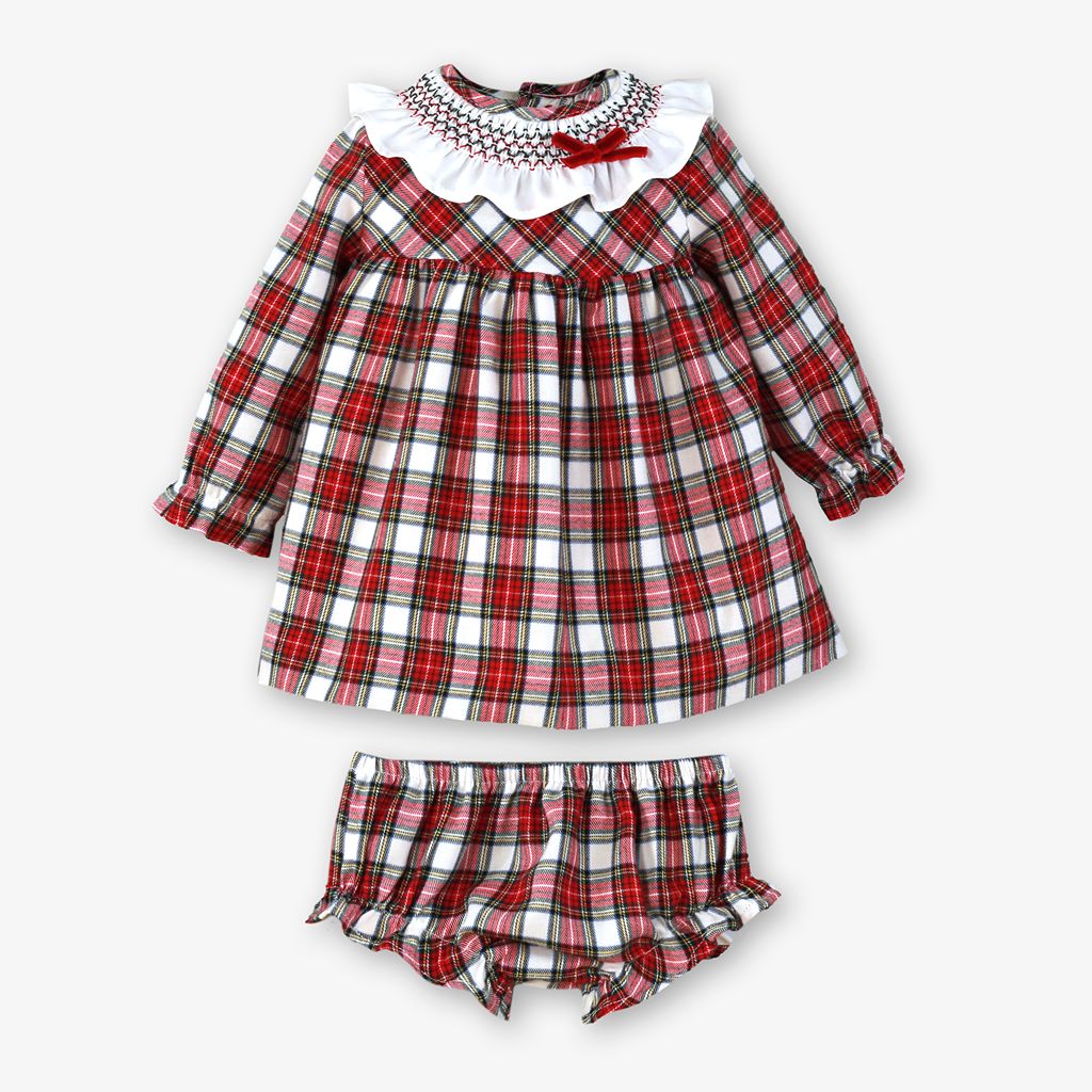 VESTIDO BRAGUITA BEBE CUADRO ESCOCES - Menta Moda Infantil