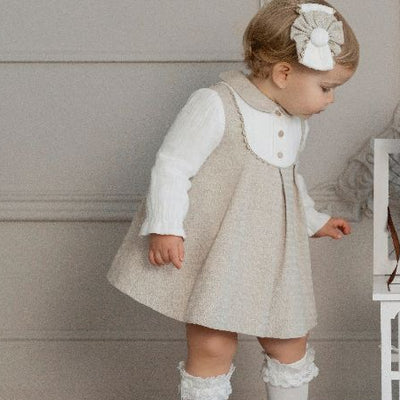 VESTIDO BEBE BEIGE TOSTADO