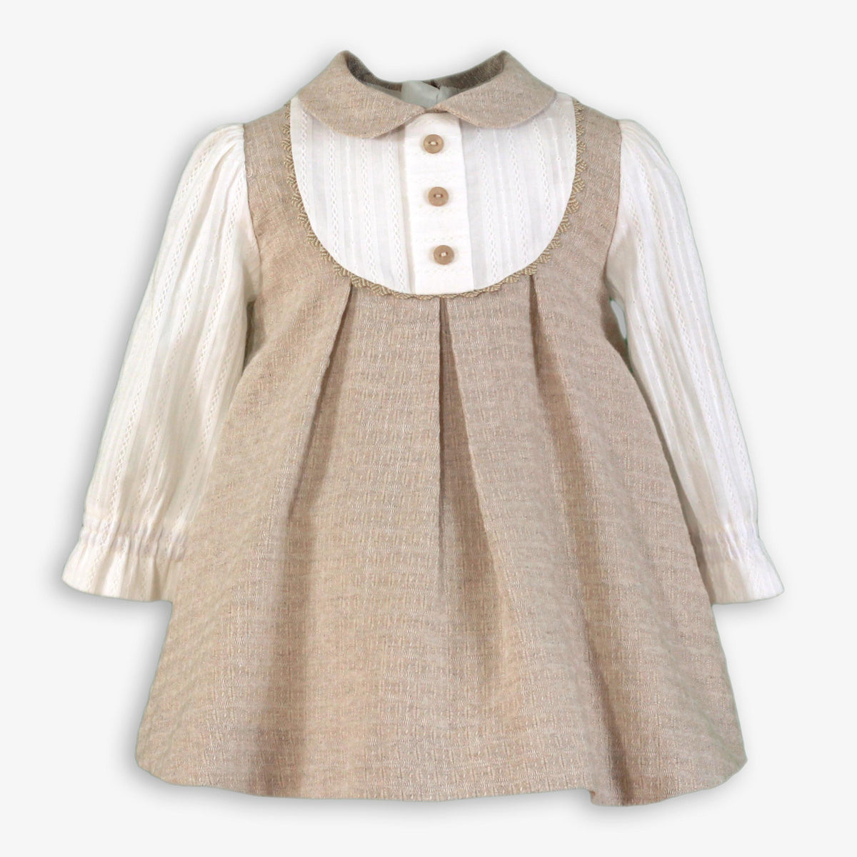VESTIDO BEBE BEIGE TOSTADO
