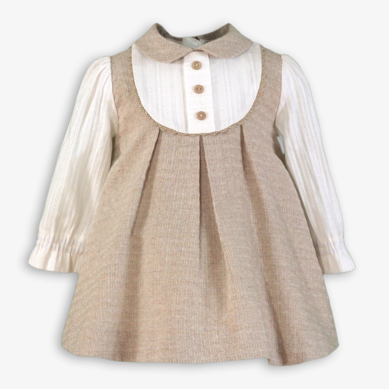 VESTIDO BEBE BEIGE TOSTADO