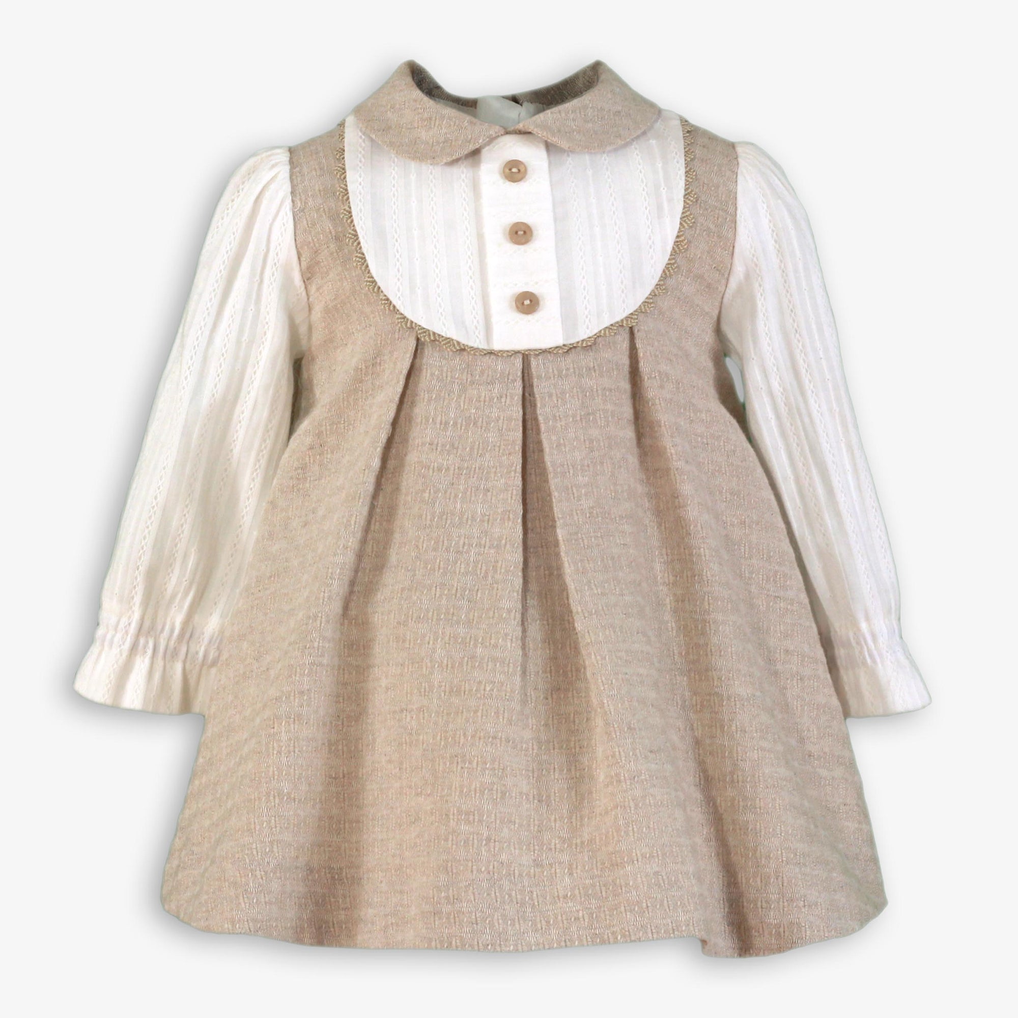VESTIDO BEBE BEIGE TOSTADO