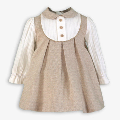 VESTIDO BEBE BEIGE TOSTADO