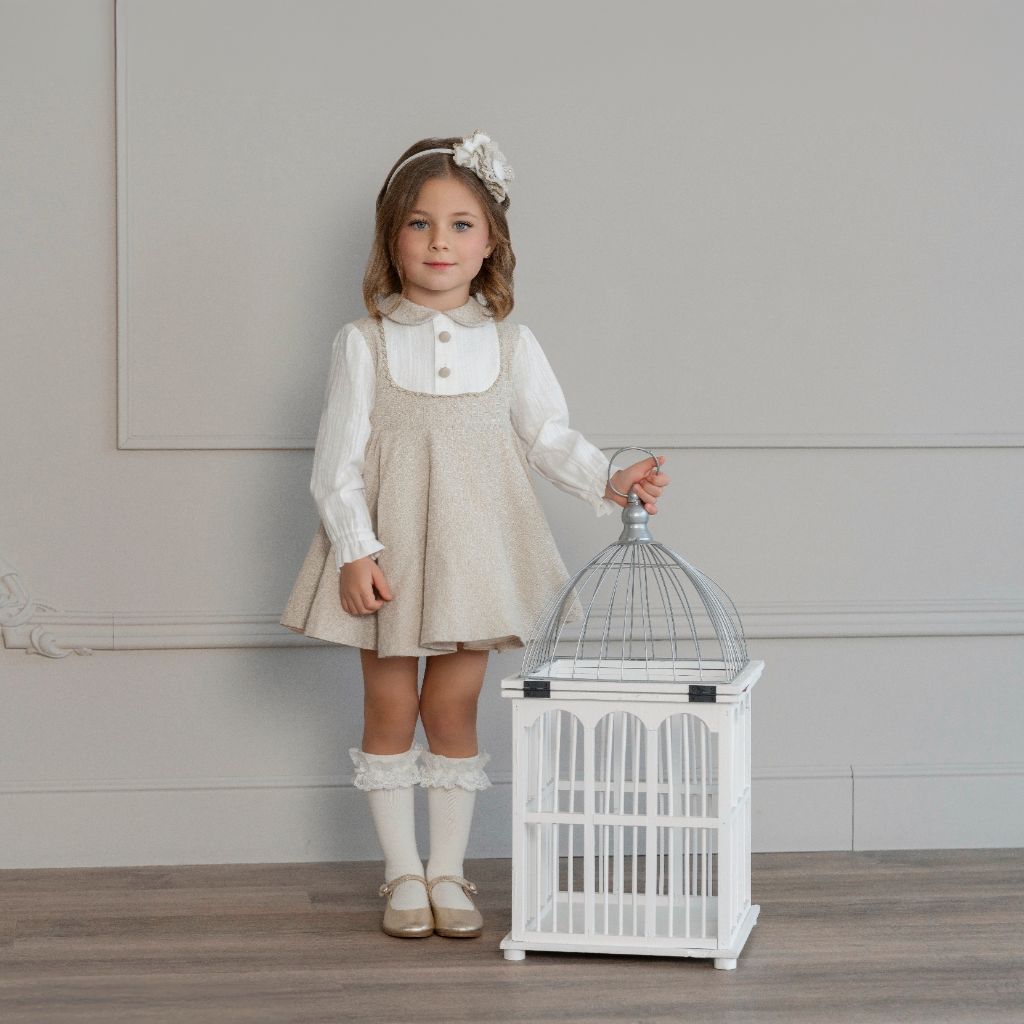 VESTIDO NIÑA BEIGE TOSTADO