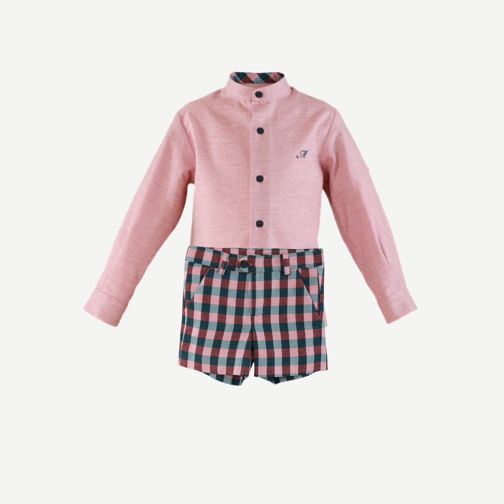 CONJUNTO NIÑO ROSA CUADROS
