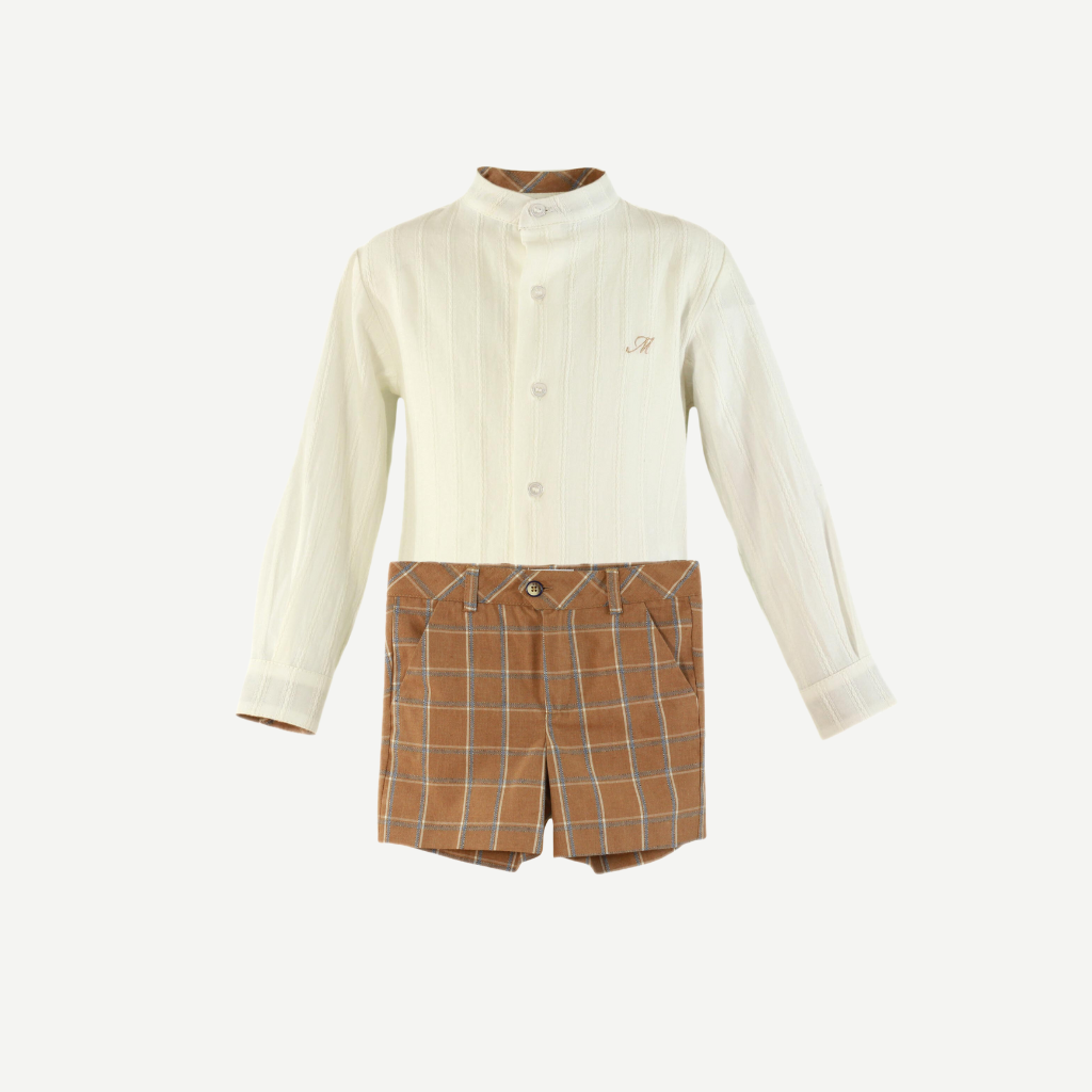 CONJUNTO NIÑO CAMEL CUADROS