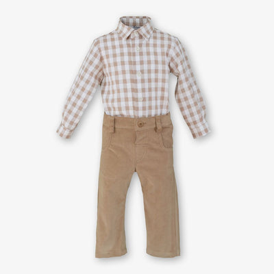 CONJUNTO BEBE NINO PANTALON CAMEL - Menta Moda Infantil