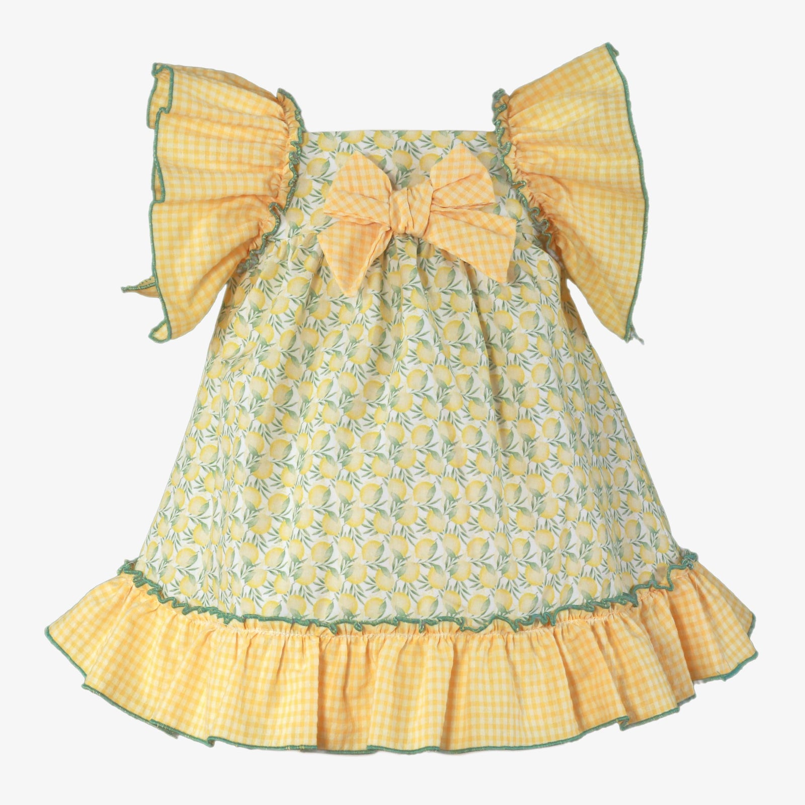 VESTIDO BEBE AMARILLO Y VERDE