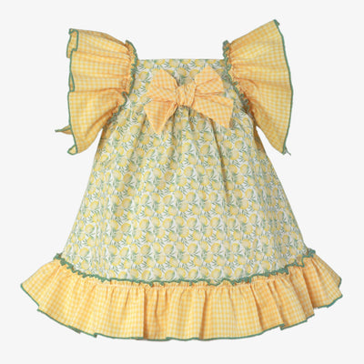 VESTIDO BEBE AMARILLO Y VERDE