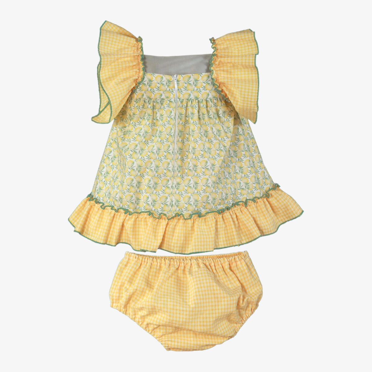 VESTIDO BEBE AMARILLO Y VERDE