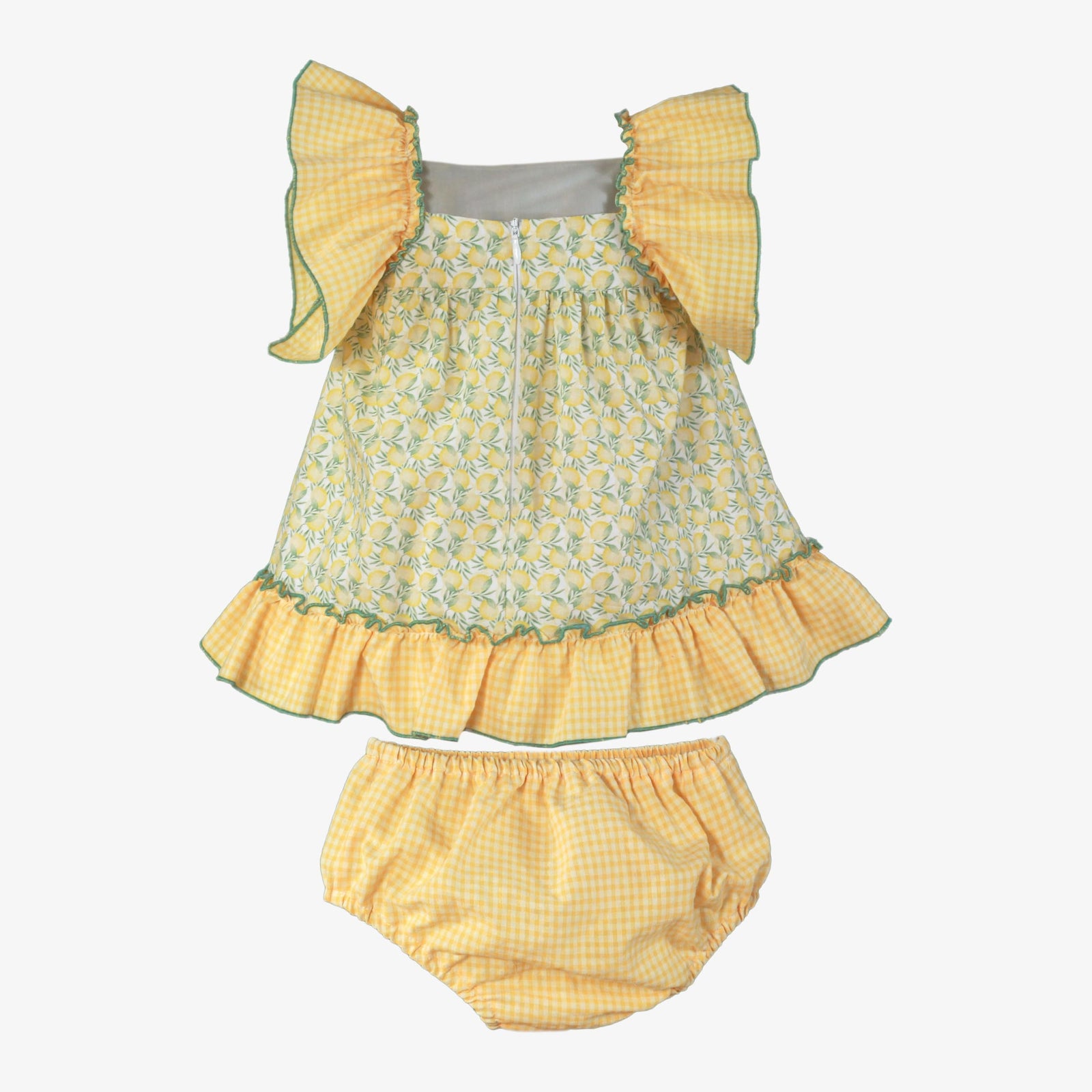 VESTIDO BEBE AMARILLO Y VERDE