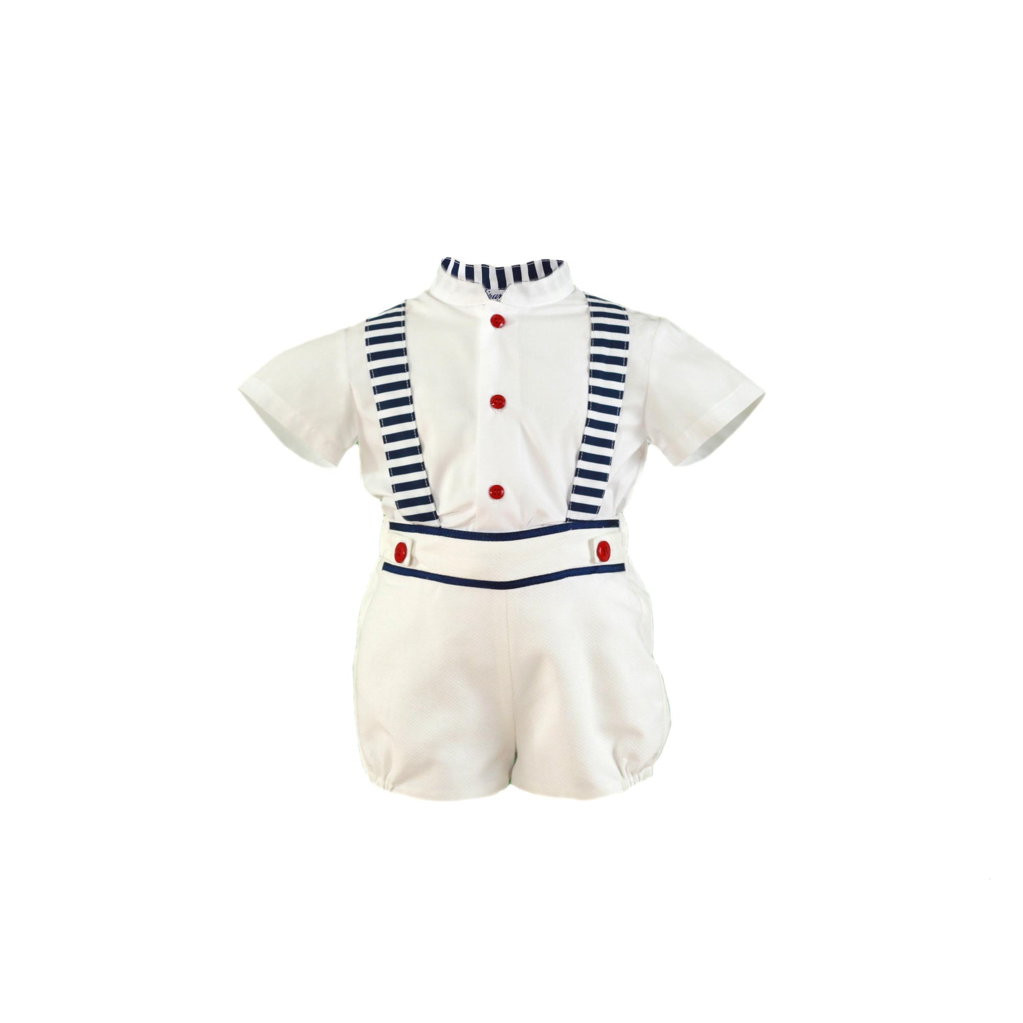 CONJUNTO PARA BEBÉ CON CAMISA Y PETO BLANCO