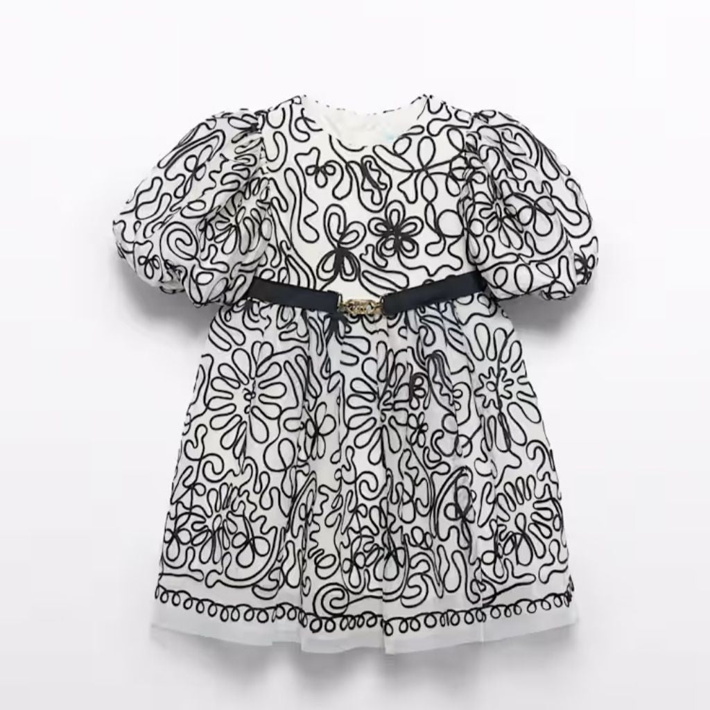 VESTIDO TUL BORDADO CINTAS