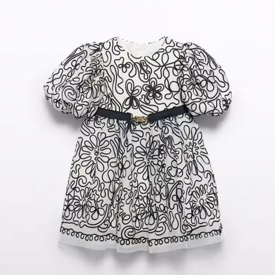 VESTIDO TUL BORDADO CINTAS