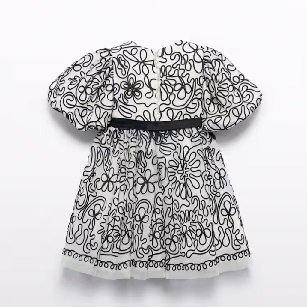 VESTIDO TUL BORDADO CINTAS