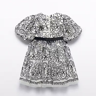 VESTIDO TUL BORDADO CINTAS