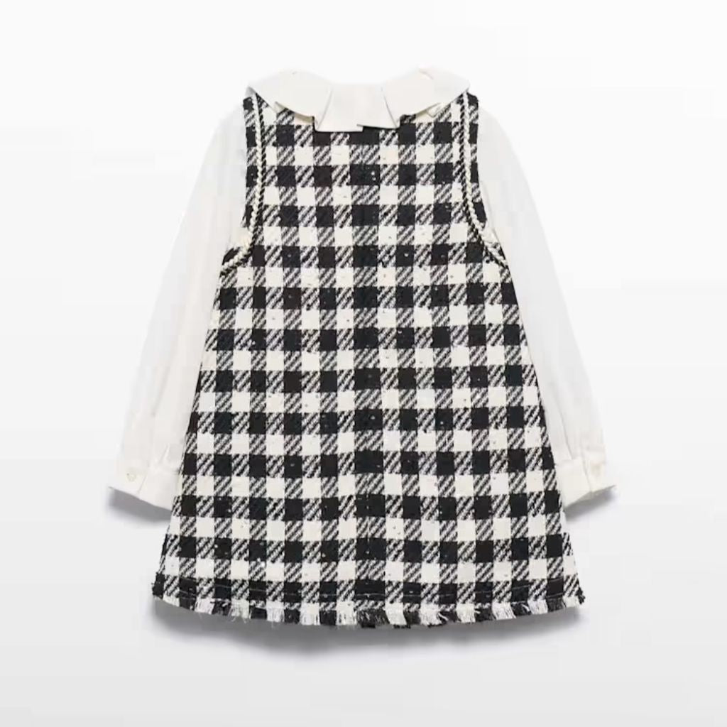 VESTIDO PICHI BLANCO Y NEGRO