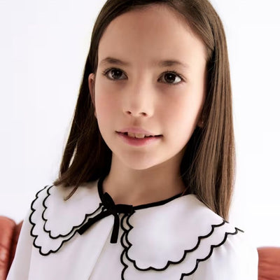 CONJUNTO BLUSA GASA CUELLO BORDADO