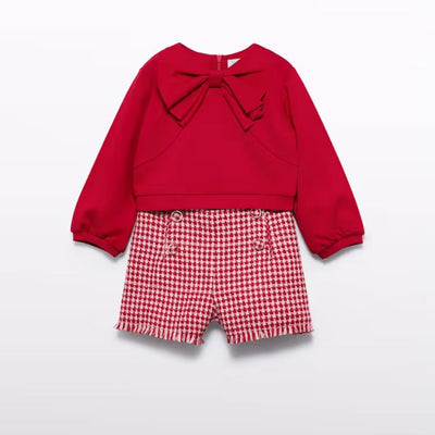 CONJUNTO BERMUDA BEBÉ NIÑA ROJO