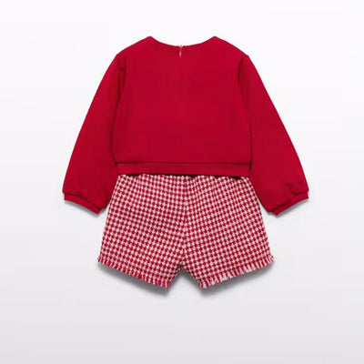 CONJUNTO BERMUDA BEBÉ NIÑA ROJO