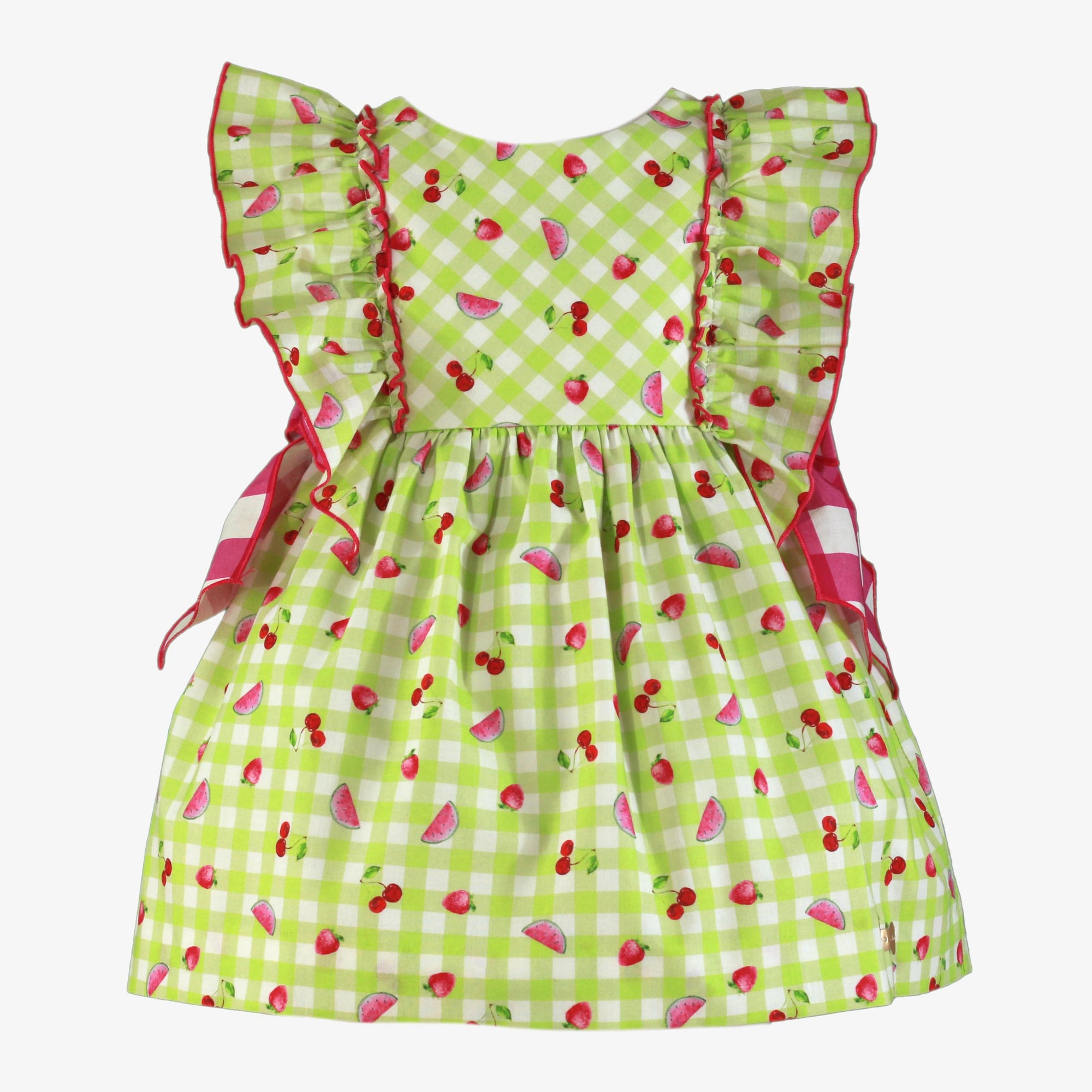 VESTIDO INFANTIL FRUTAS VERDE