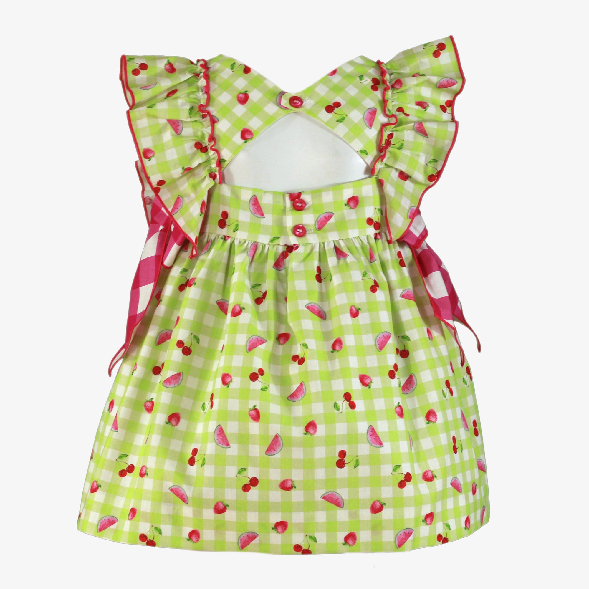 VESTIDO INFANTIL FRUTAS VERDE